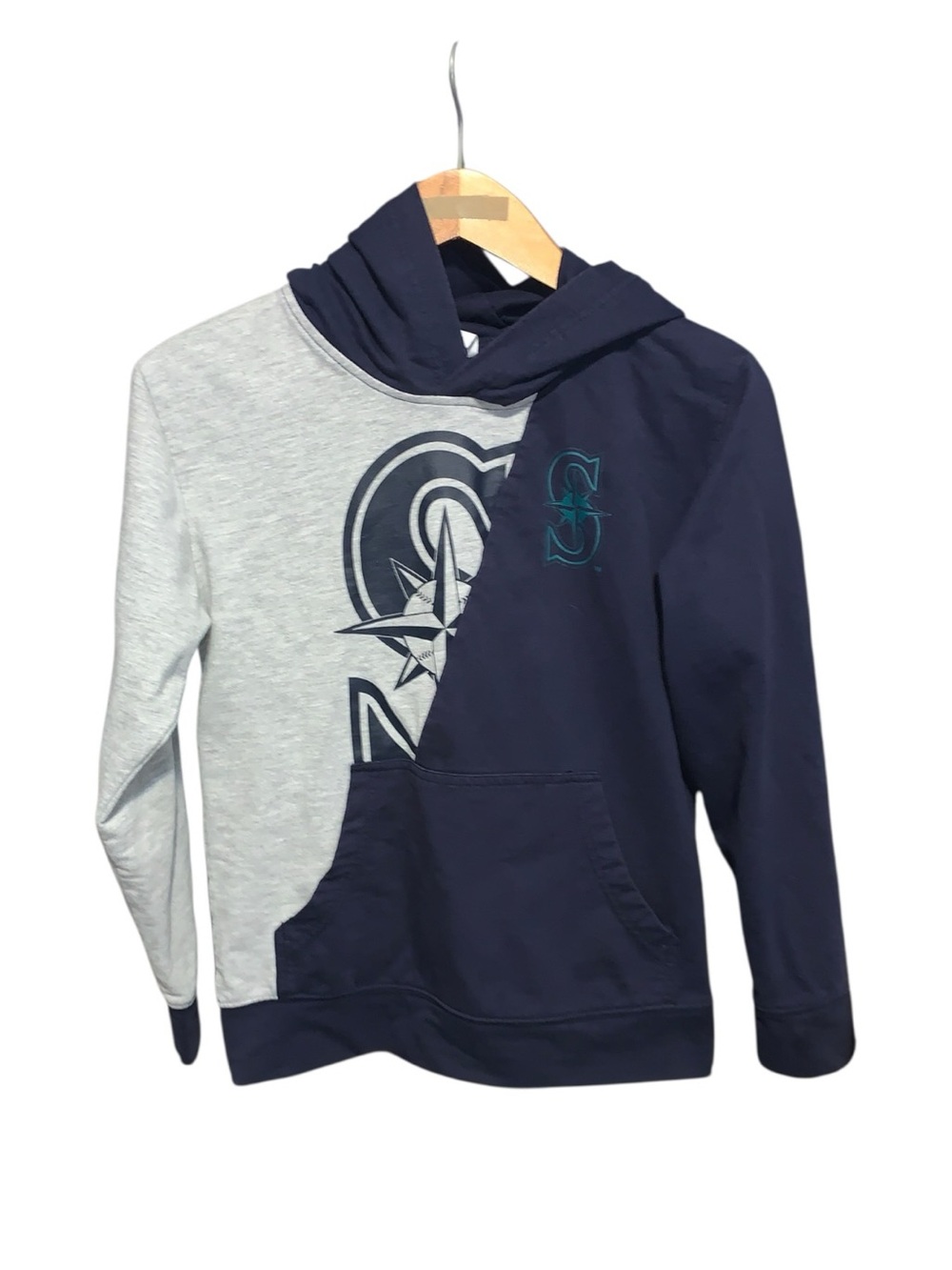 MLB Genuine Merchandise Seattle Mariners Two Tone Hoodie Sweatshirt Youth